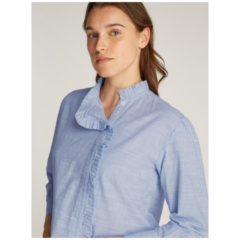 TOMMY HILFIGER Cotton Stp ruffle relaxed shirt